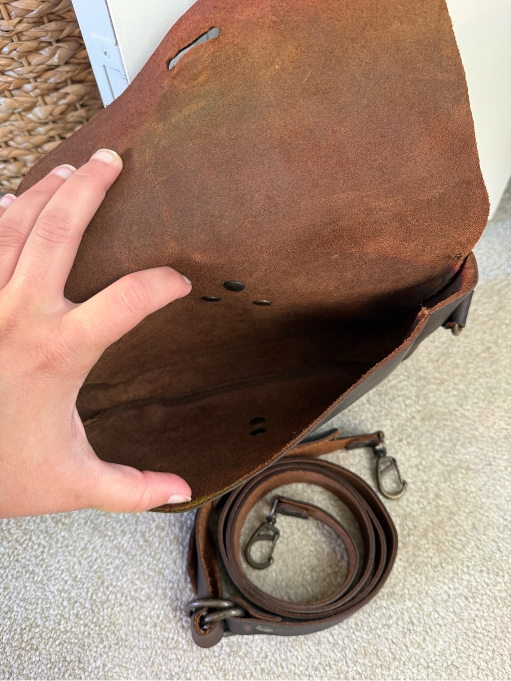 Koroha Dark Coffee Crossbody Saddle Bag - Love 41 by Saddleback Leather Company - Picture 6 of 6